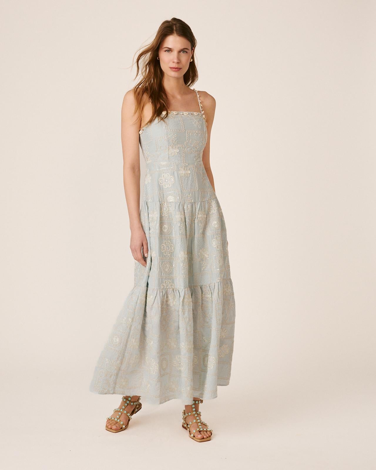 alma-en-pena-embroidered-midi-dress-kleid-blau image 4