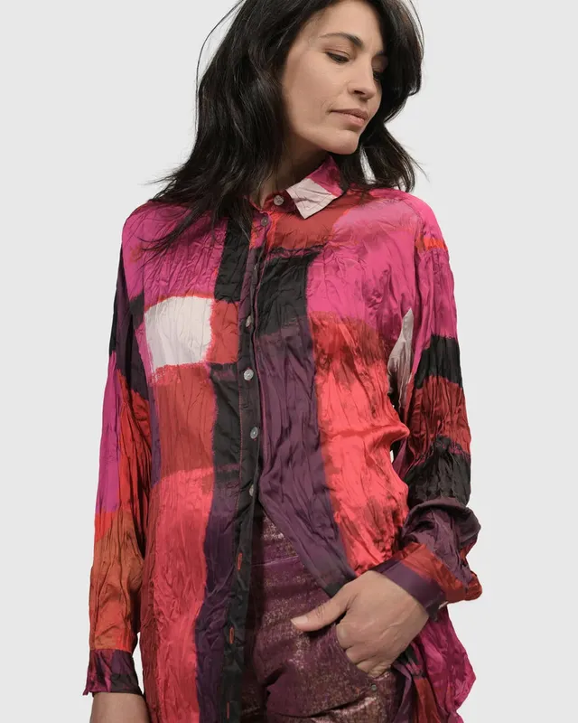 alembika-sunset-strip-button-down-hemd-magenta image 1