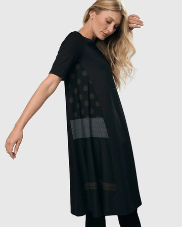 alembika-tekbika-tee-trapeze-dress-schwarz-khaki image 2