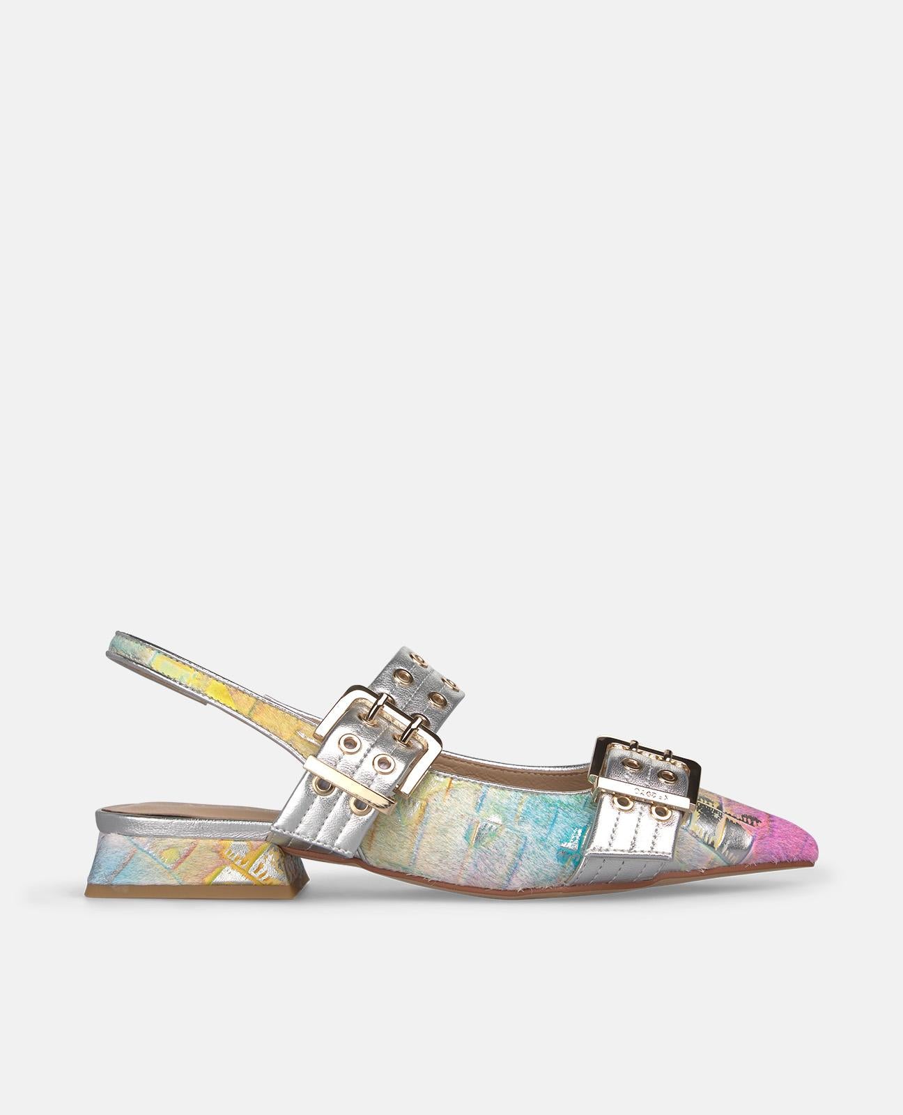 alma-en-pena-two-strap-schuh-flachschuh-multicolor-mit-schnalle-2-cm image 1