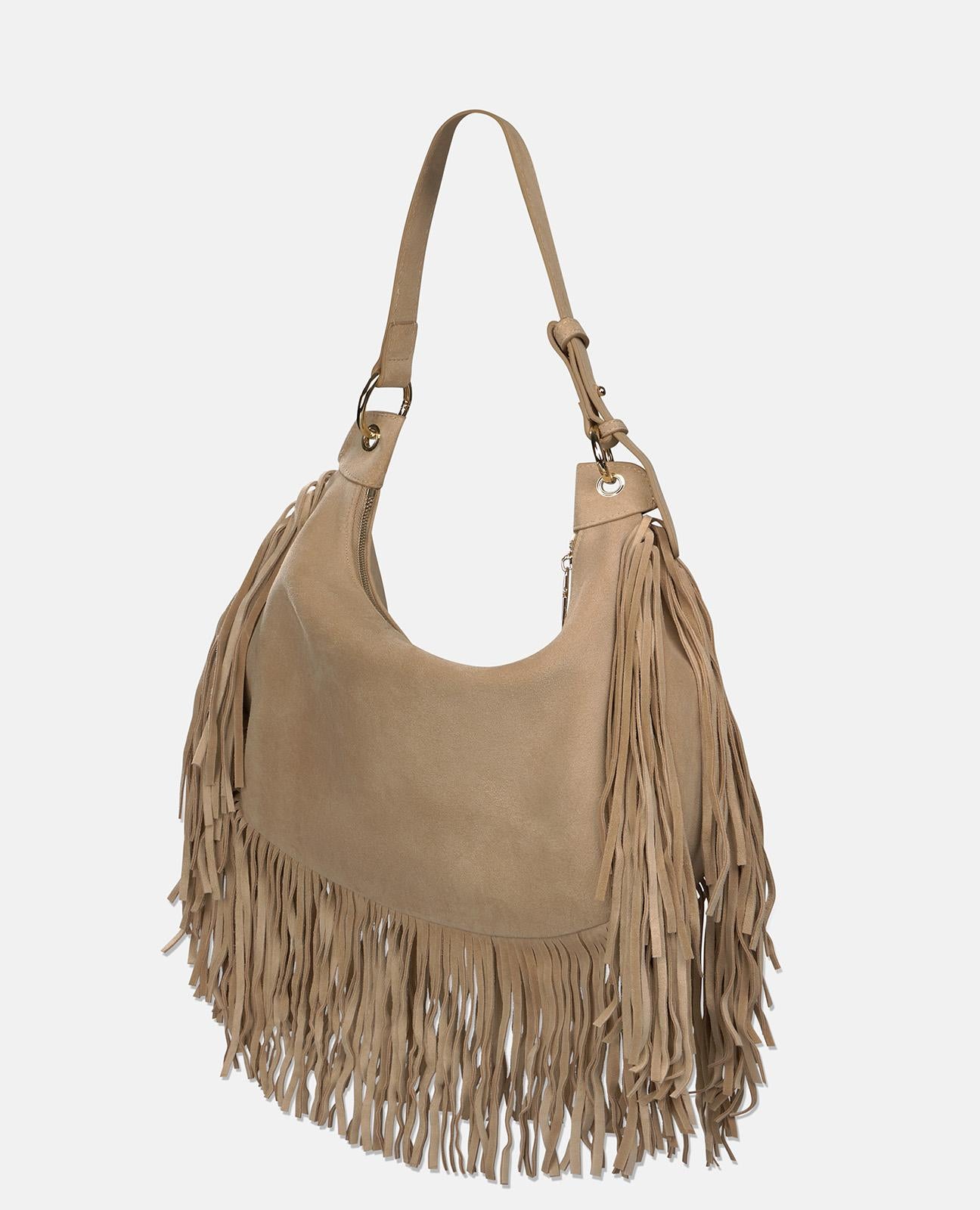 alma-en-pena-fringed-schultertasche-leder-in-arena image 3