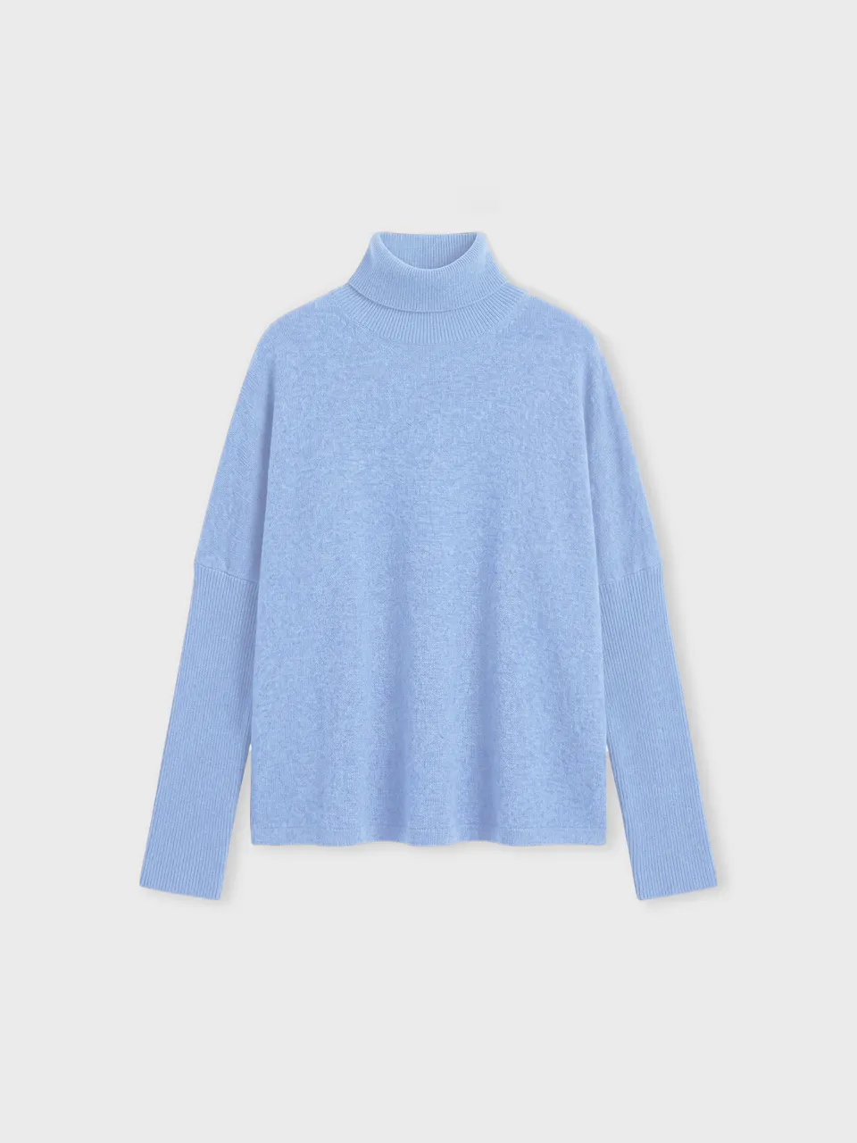 absolut-clara-kaschmir-poncho-pullover-damen-rollkragen-chambray-blue image 1