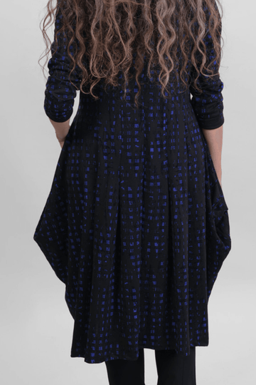 alembika-floral-check-mantel-jacke-blau image 2