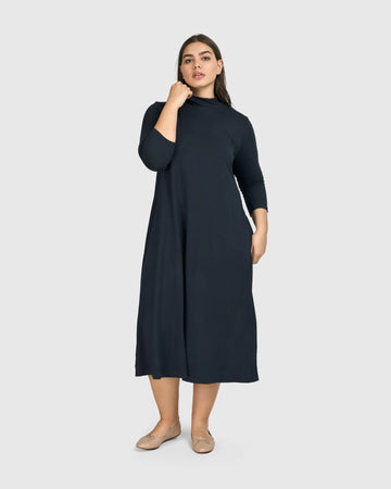 alembika-essential-a-line-dress-ocean-damen-midikleid-langarm image 6