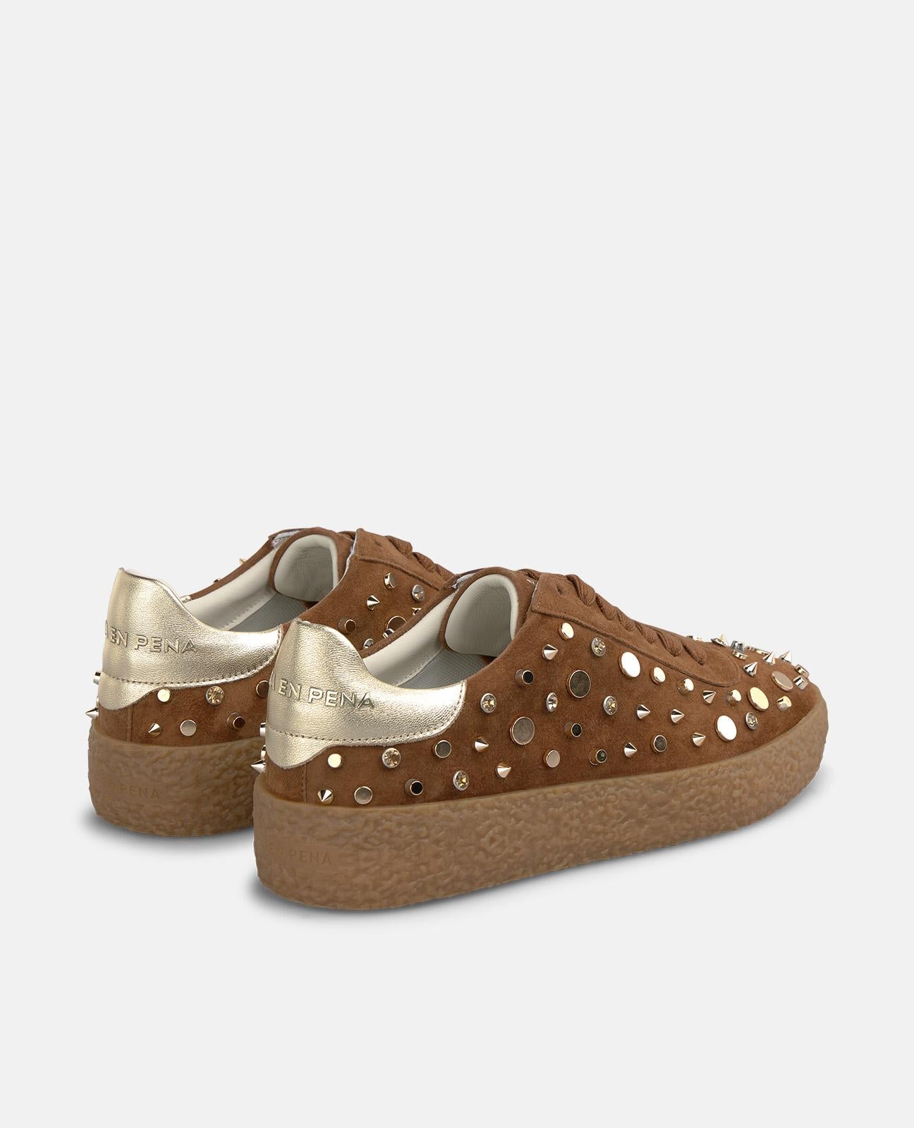 alma-en-pena-sneaker-wildleder-nieten-braun image 3