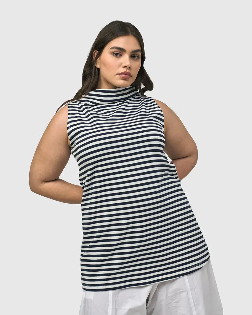 alembika-urban-sleeveless-mockneck-top-navy image 1