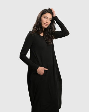 alembika-essential-toned-up-midi-kleid-schwarz image 3