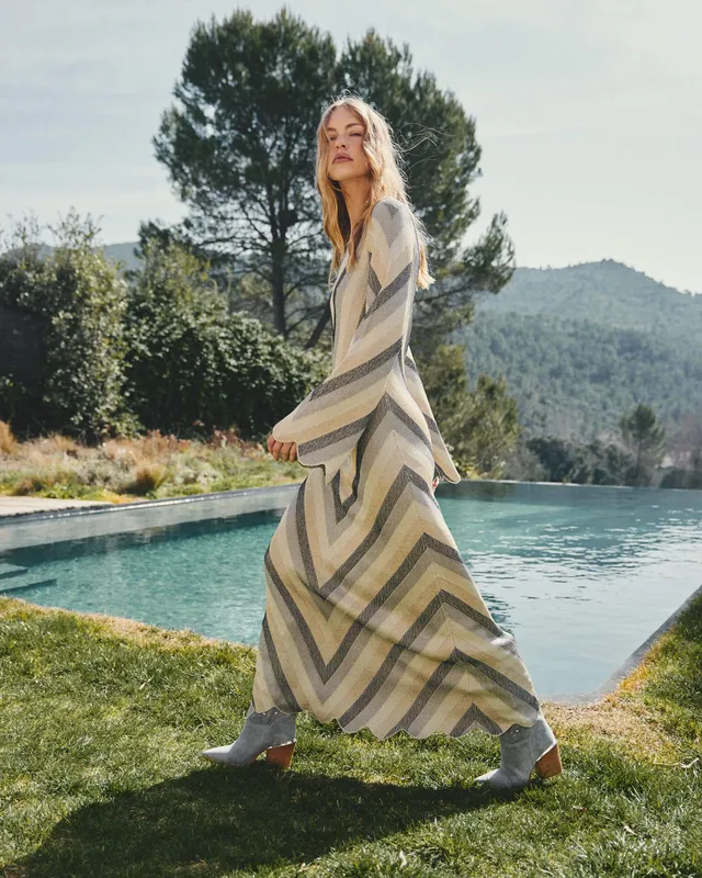 alma-en-pena-maxi-knit-dress-maxi-strickkleid-geometrie-print image 1