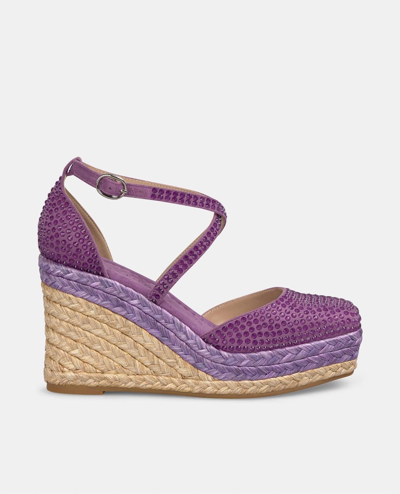 alma-en-pena-keilsandale-gekreuzt-violett-strass-keil-9-cm image 1