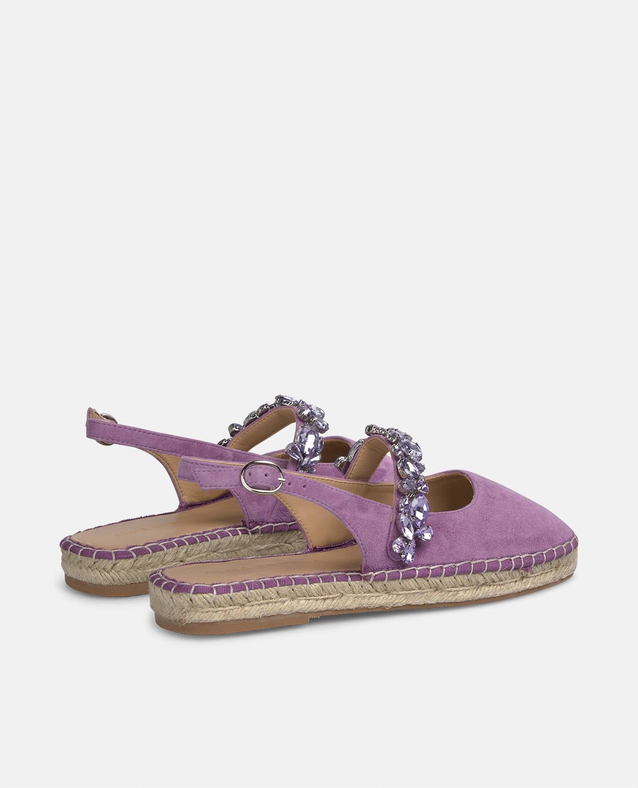 alma-en-pena-espadrilles-mit-strass-flache-ballerina-violett-2-3-cm image 3