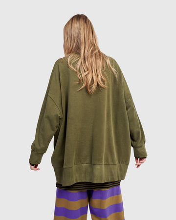 alembika-urban-kasbah-crewneck-top-olive-oversize-tunika image 5