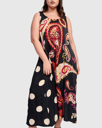 alembika-speakeasy-rmelloses-kleid-fiesta-damen-maxikleid image 3
