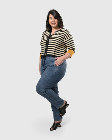 alembika-moana-stripe-cardigan-gelb-schwarz image 3
