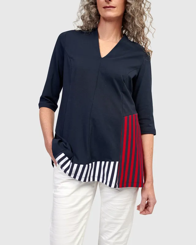 alembika-rowan-v-neck-top-navy-jersey-top image 1