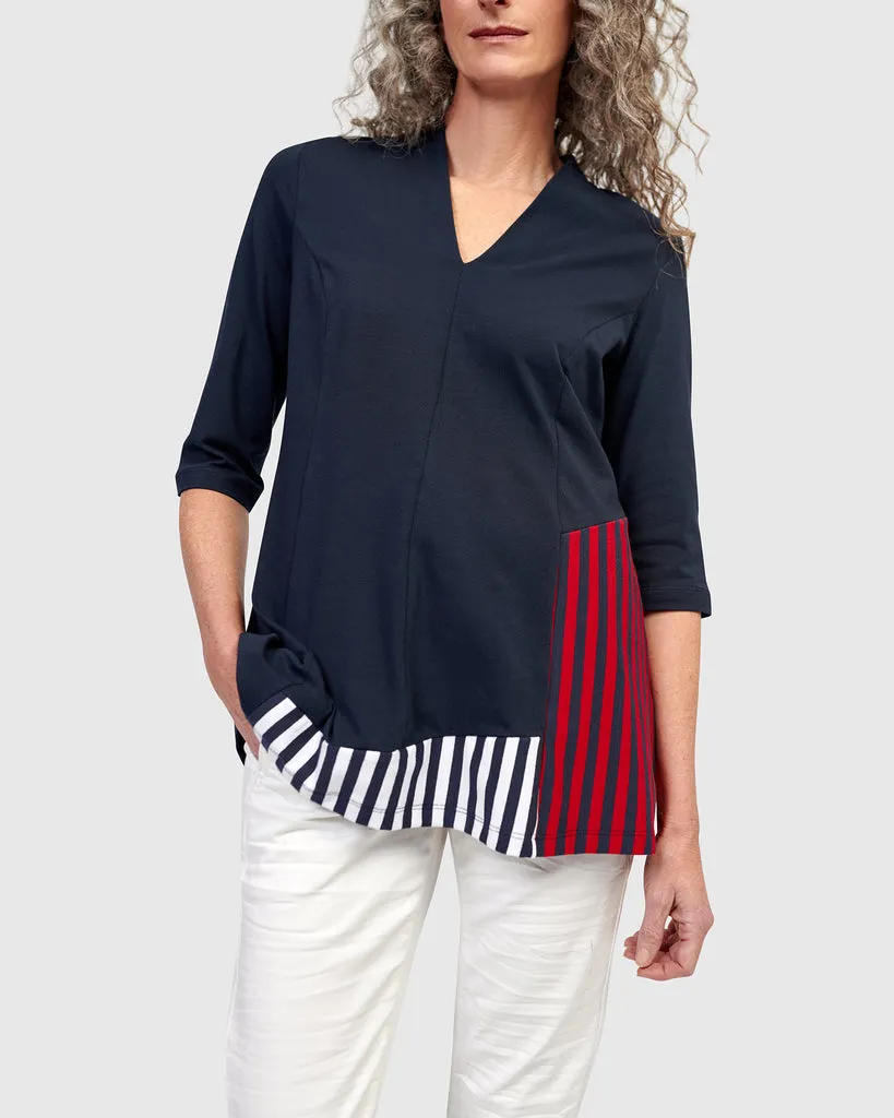 alembika-rowan-v-neck-top-navy-jersey-top image 1