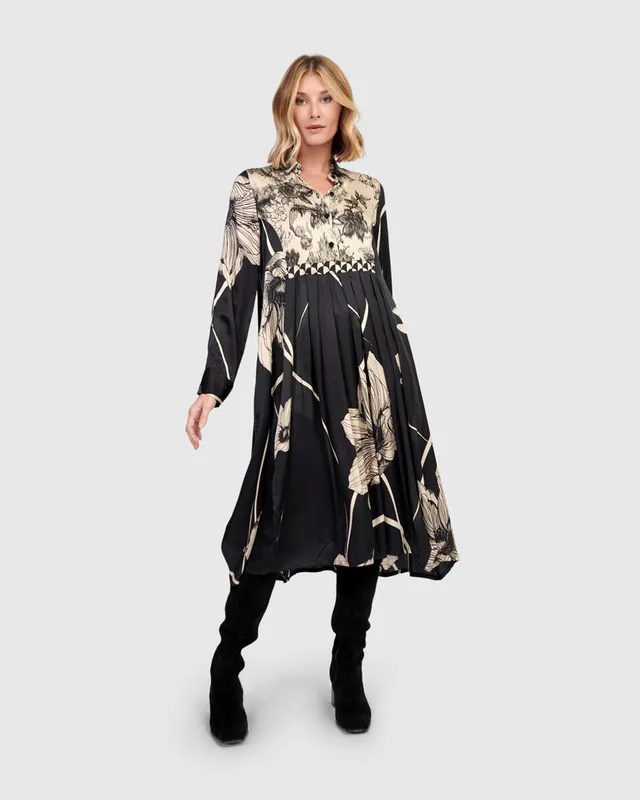 alembika-filigree-babydoll-shirtdress-mix-midi image 1