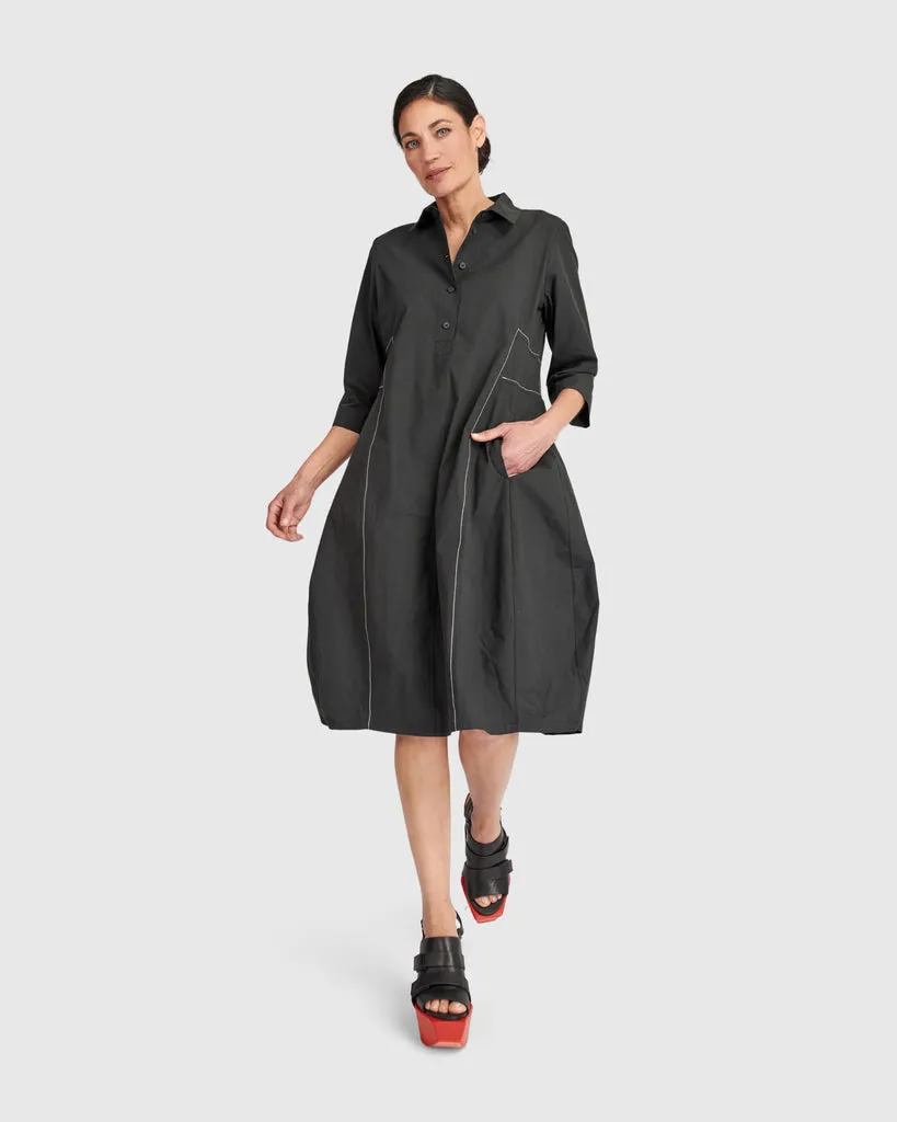 alembika-urban-the-edit-baumwoll-hemdblusenkleid-schwarz image 1