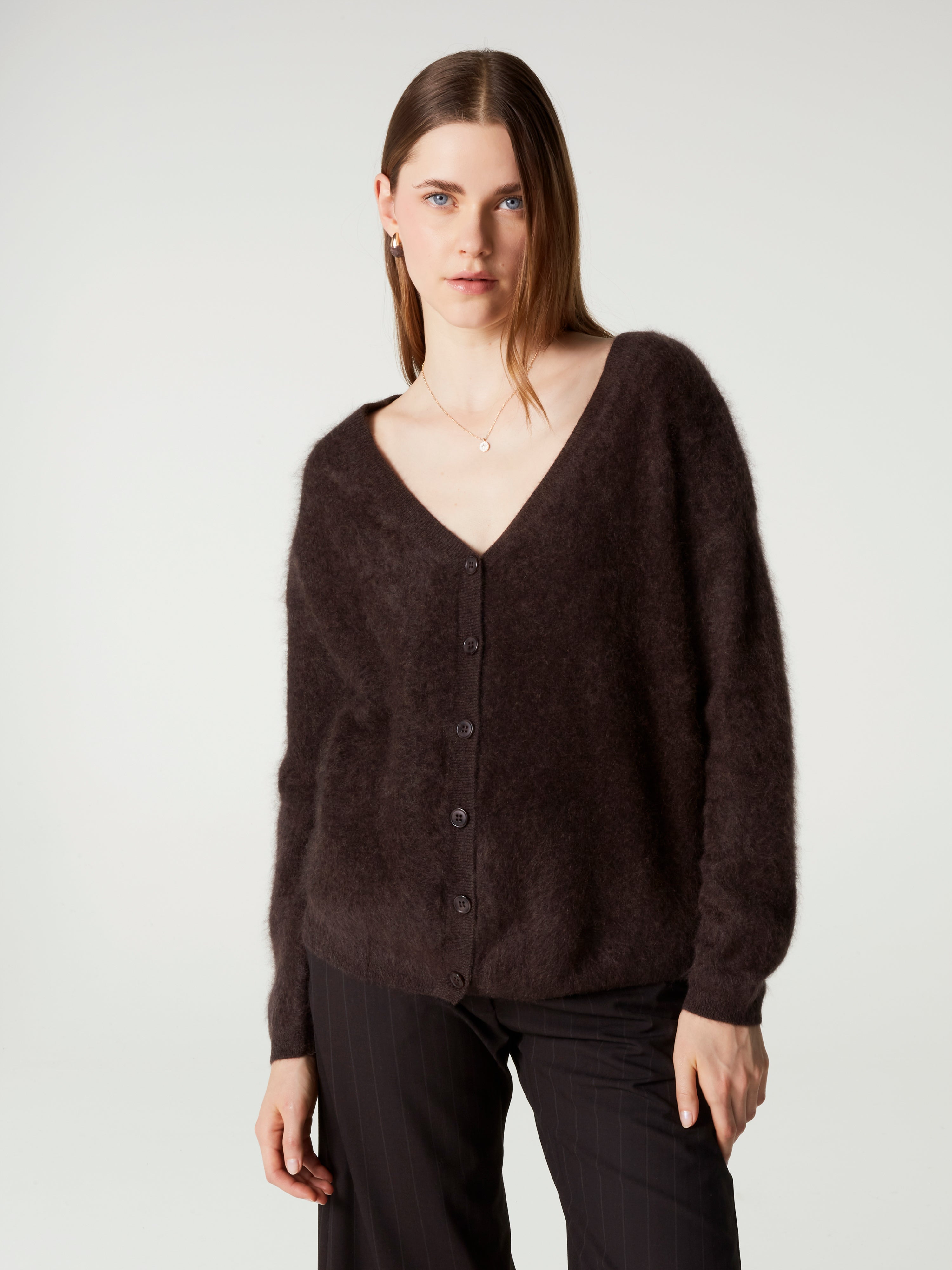 absolut-debora-damen-cardigan-aus-geb-rstetem-kaschmir-braun-oversize image 1