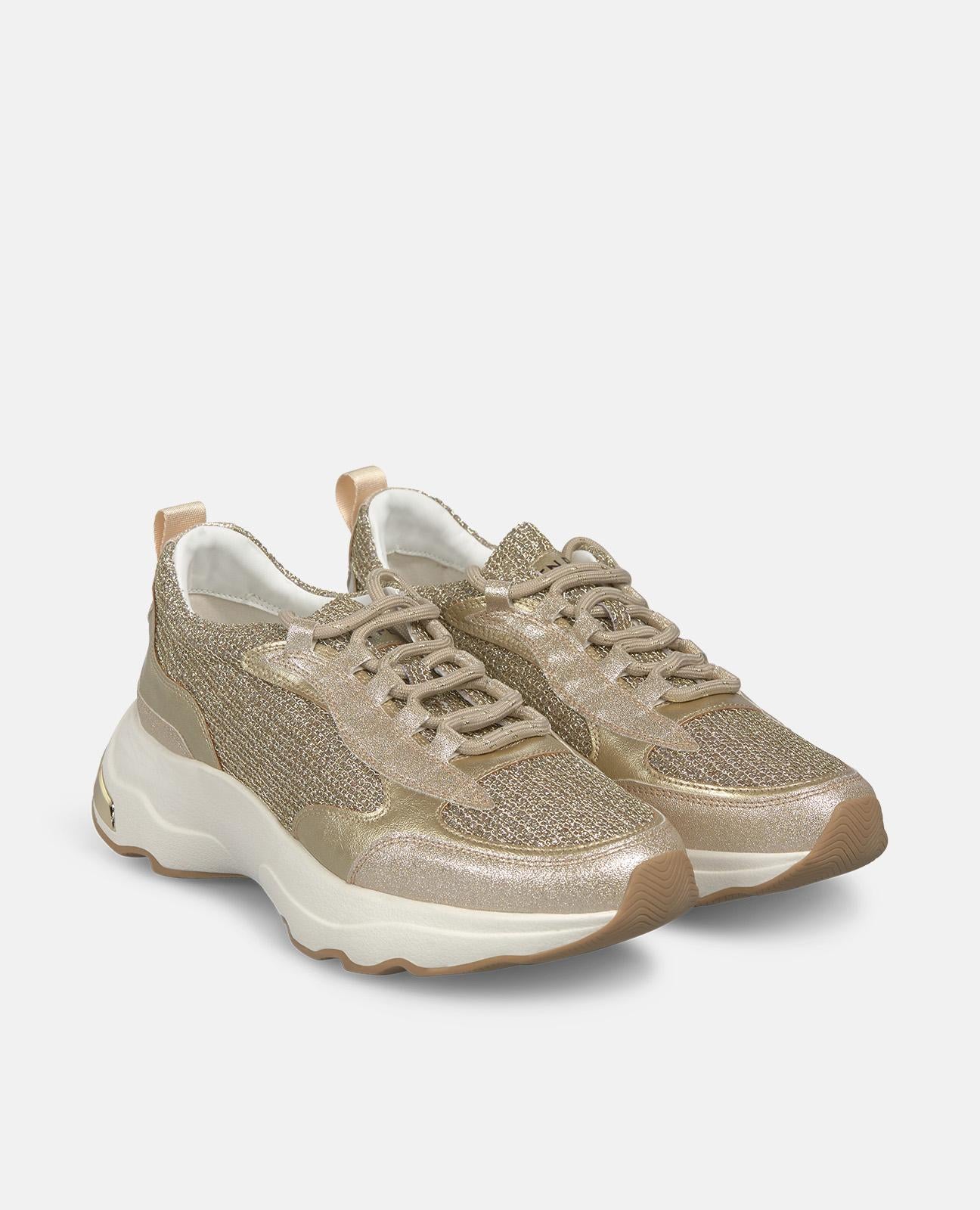 alma-en-pena-sneakers-mit-plateausohle-und-metallic-details-gold image 2