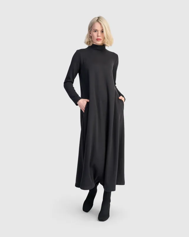 alembika-urban-cloud-a-linien-maxikleid-schwarz image 1