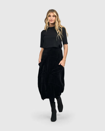 alembika-everyday-velvet-licorice-midi-rock-schwarz image 6