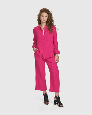 alembika-recreation-button-down-bluse-fuchsia image 2