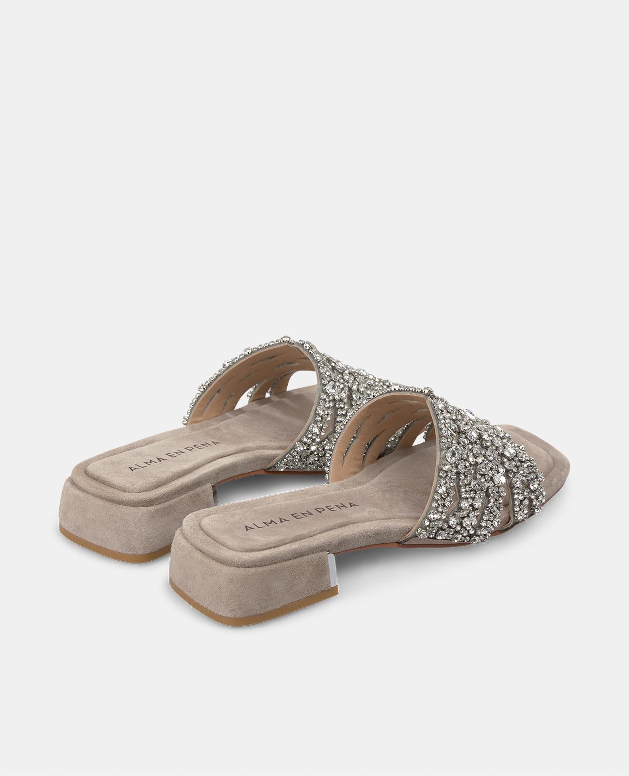 alma-en-pena-flat-rhinestone-sandal-flachsandale-braun-3-5-cm image 3