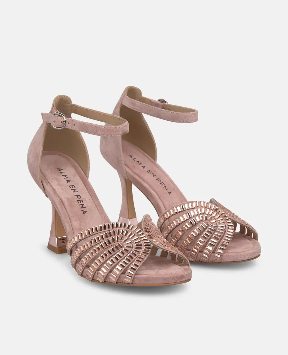 alma-en-pena-sandalen-metallic-mesh-puderrosa-absatz-10-5-cm image 1