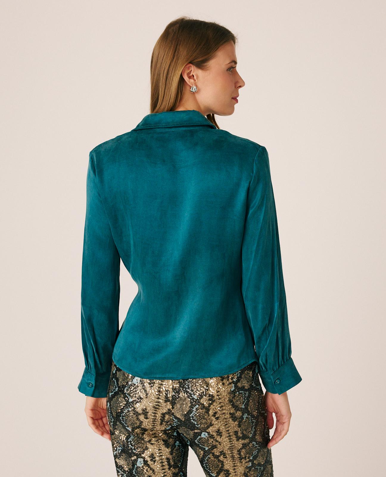 alma-en-pena-satinbluse-hemdstil-aus-lyocell-satin-petrol image 6