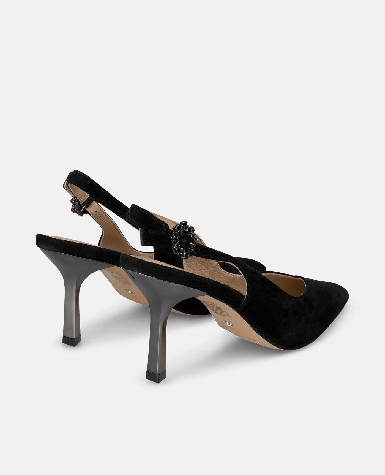 alma-en-pena-slingpumps-aus-veloursleder-mit-kn-chelriemen-8-cm-schwarz image 3