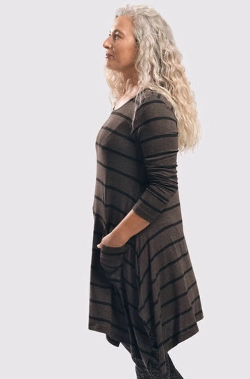 alembika-linear-tunic-top-black-brown-langarmtunika image 3