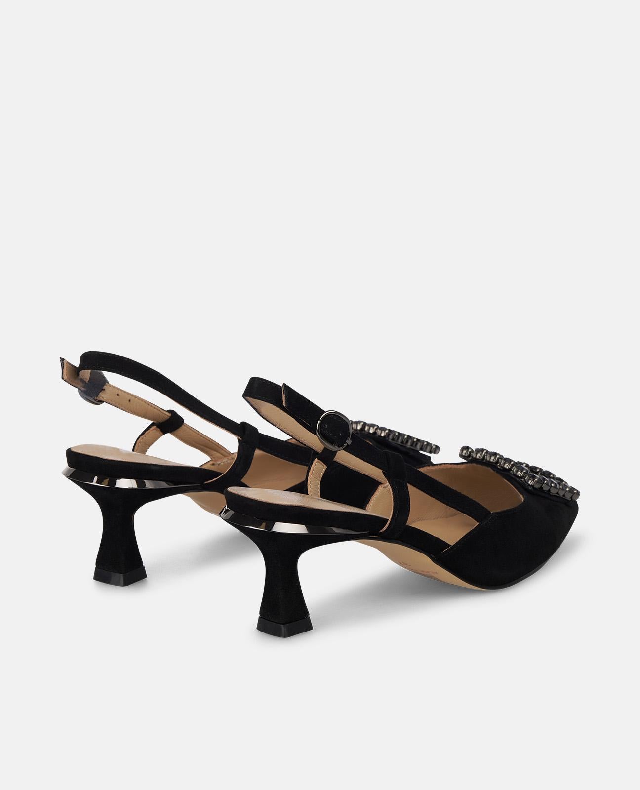 alma-en-pena-pumps-schwarz-mit-strass-und-schnalle-6-cm image 3