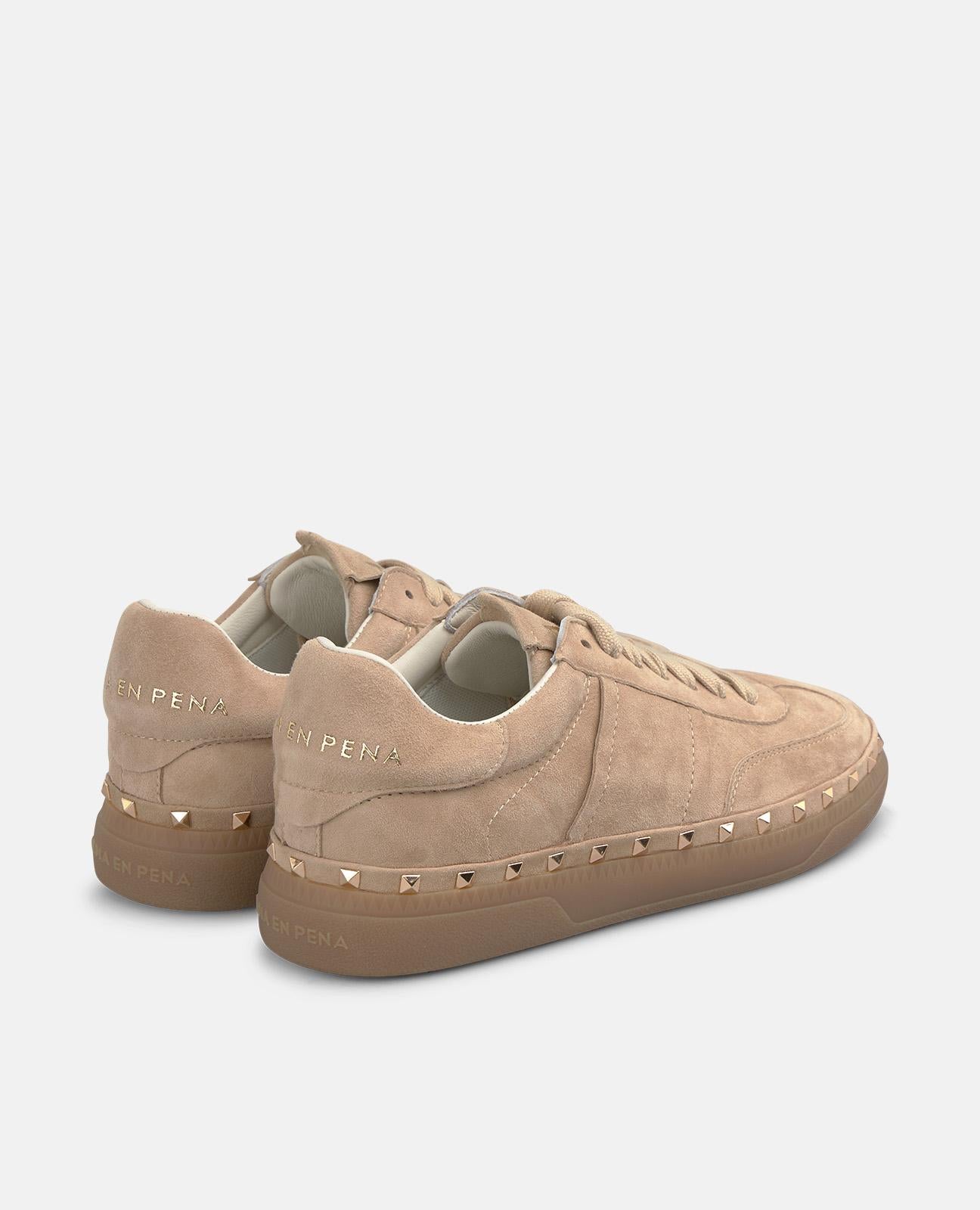 alma-en-pena-sneaker-mit-metallic-nieten-damen-freizeit-sneaker-beige-2-5-cm image 3