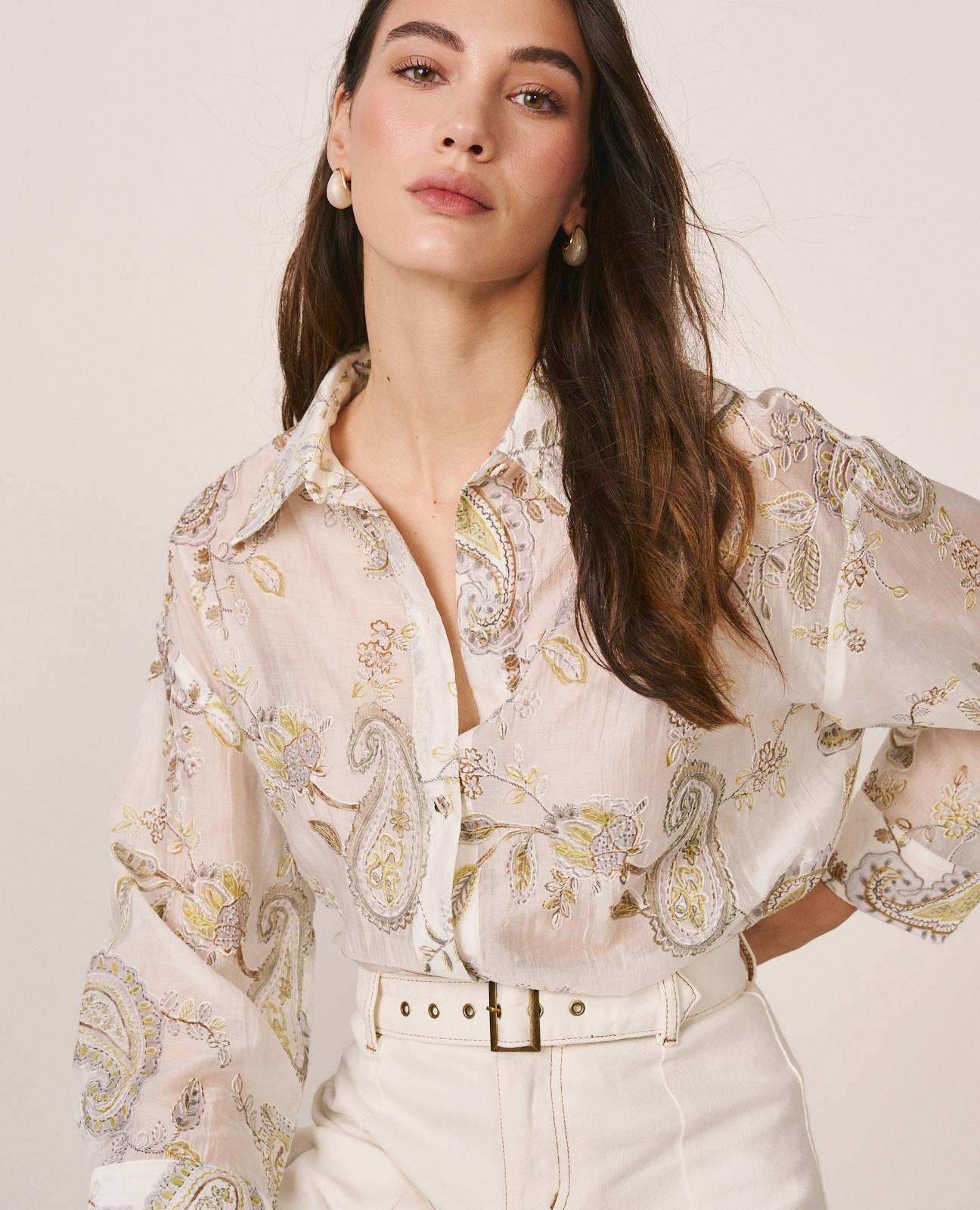 alma-en-pena-paisley-bluse-wei-mit-stickerei-langarm-hemdkragen image 2