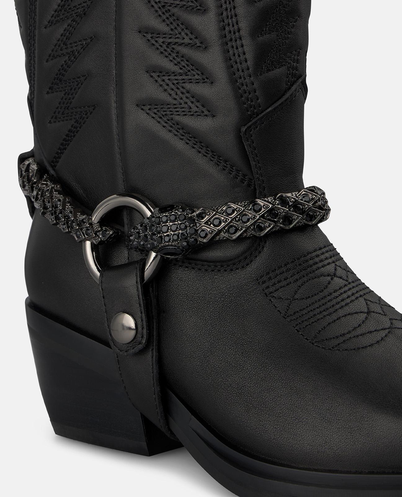 alma-en-pena-cowboy-stiefel-leder-blockabsatz-5-5-cm-schwarz image 4