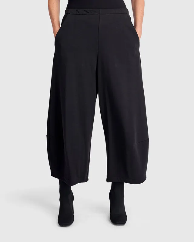 alembika-loft-terry-lantern-pants-cropped-hose-schwarz image 1