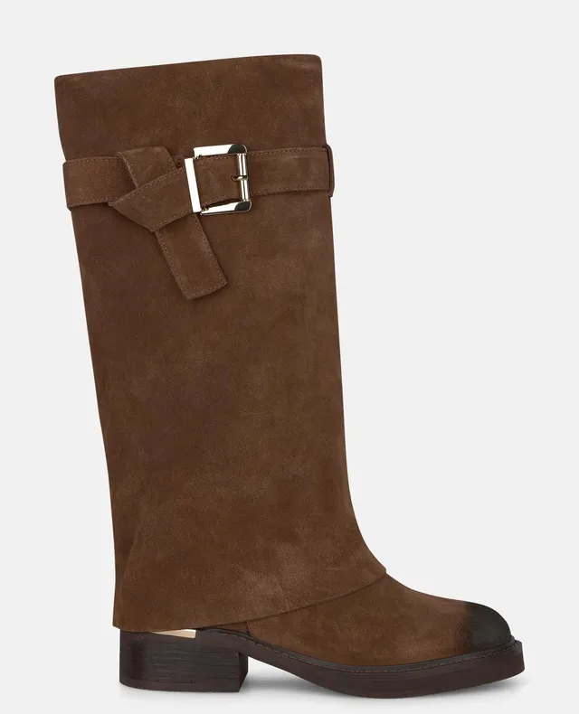 alma-en-pena-suede-boots-with-a-buckle-flachstiefel-camel image 1