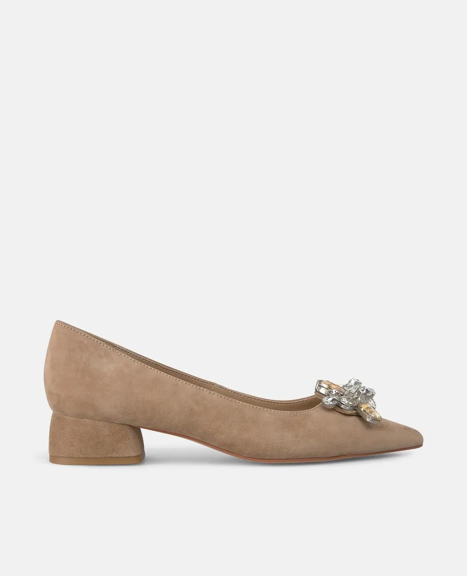 alma-en-pena-ballerinas-mit-juwel-brosche-camel-3-cm image 1