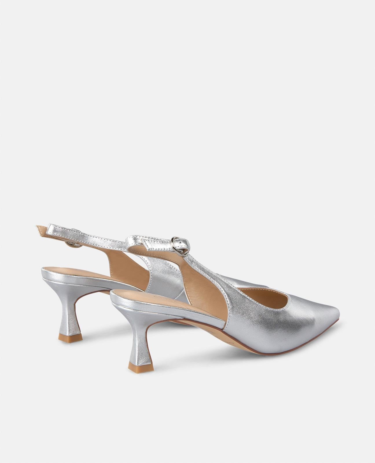 alma-en-pena-kitten-heel-slingback-silber-6-cm-spitzer-pumps-mit-schnalle image 3