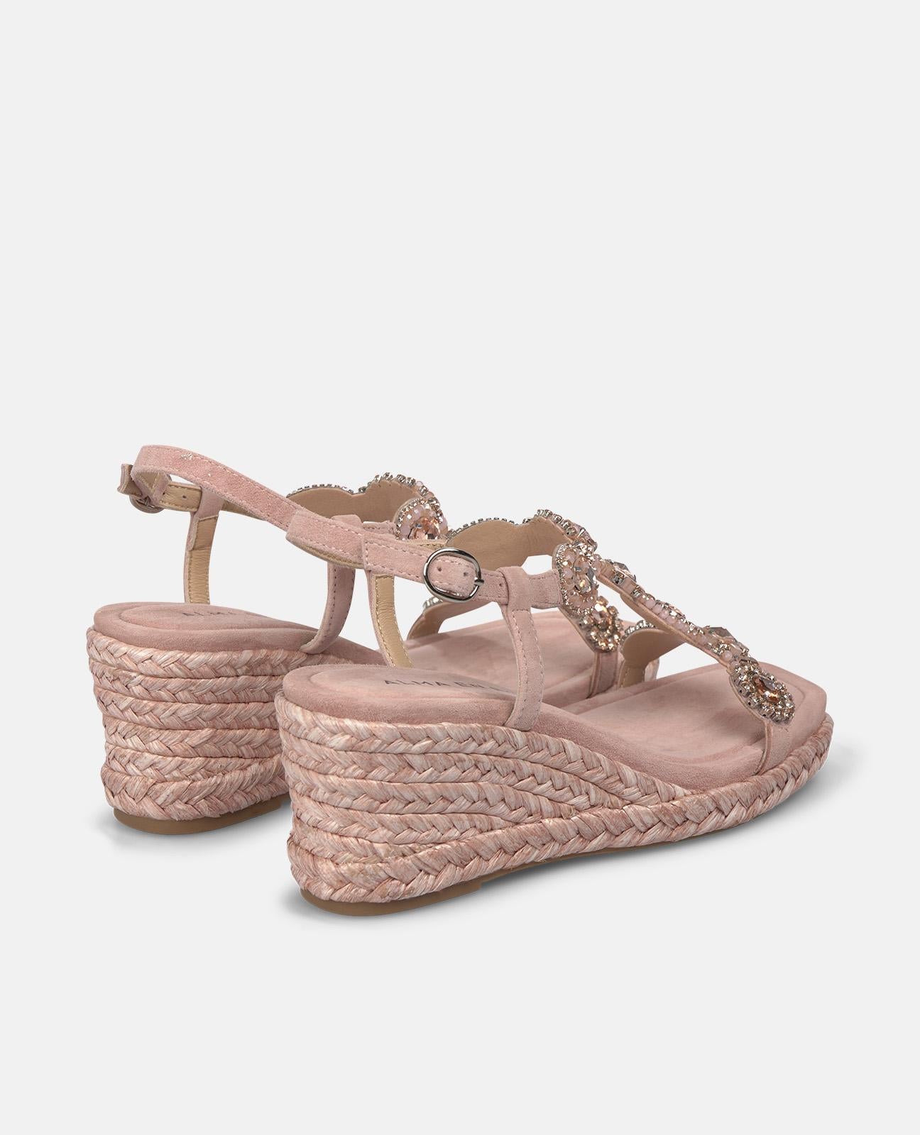 alma-en-pena-keilsandale-esparto-keil-puderrosa-7-cm-t-riemen-strass image 3