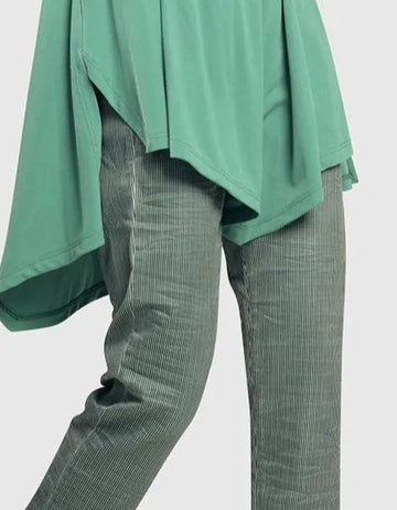 alembika-pinstripe-iconic-stretch-jeans-teal-mid-rise-tapered image 6
