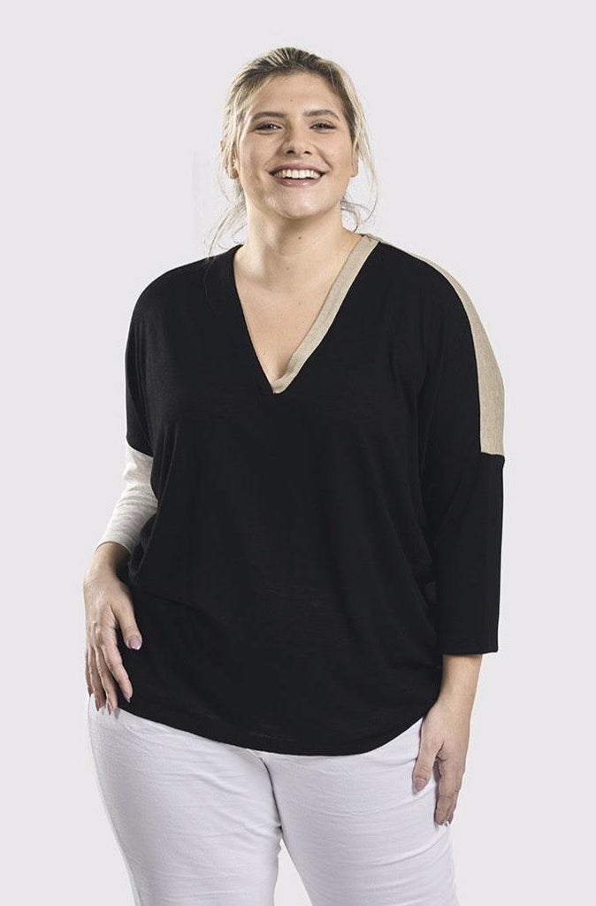 alembika-colorblock-top-black-multi-damen-top image 1