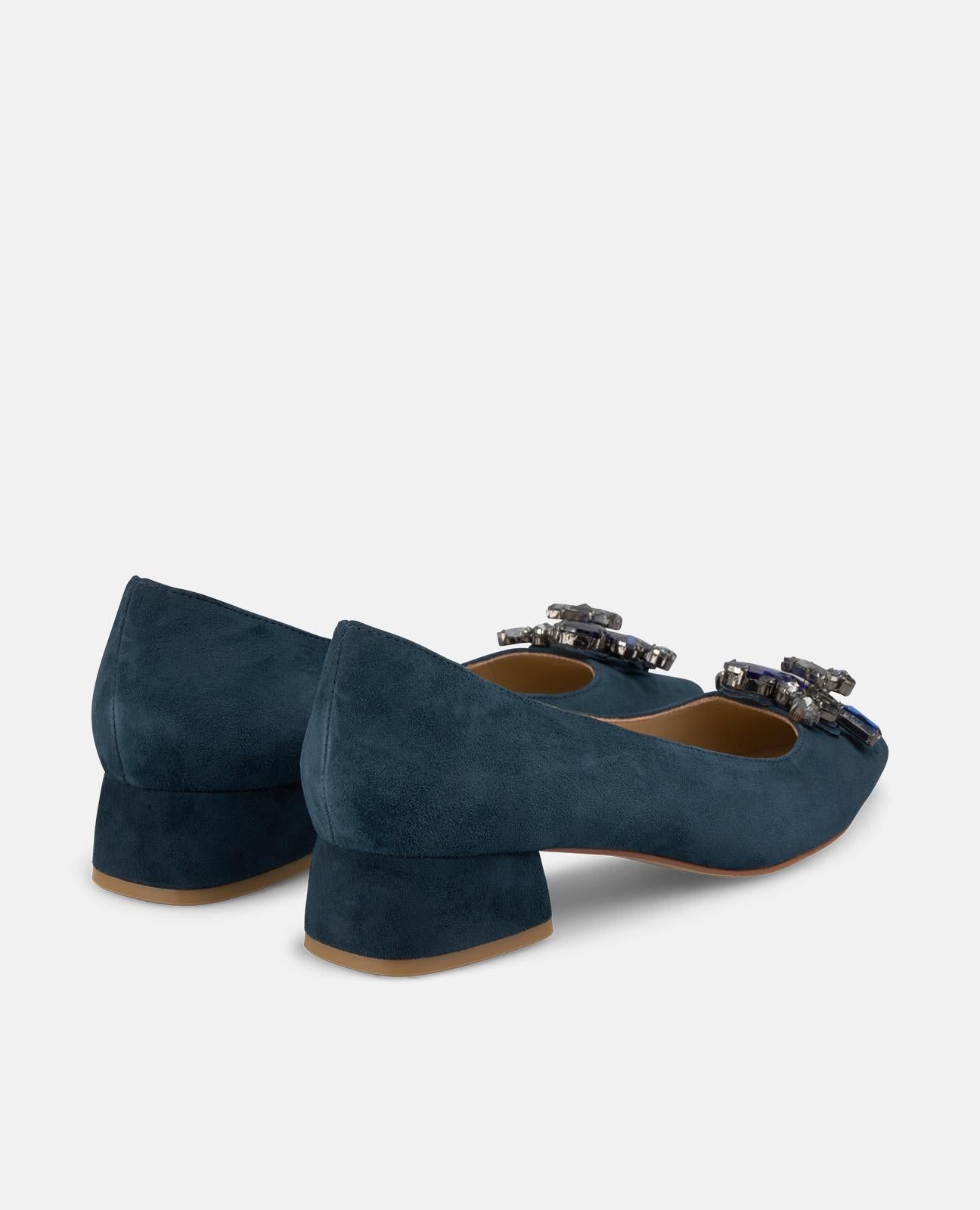 alma-en-pena-ballerina-mit-schmuckbrosche-marineblau-3-cm-absatz image 3