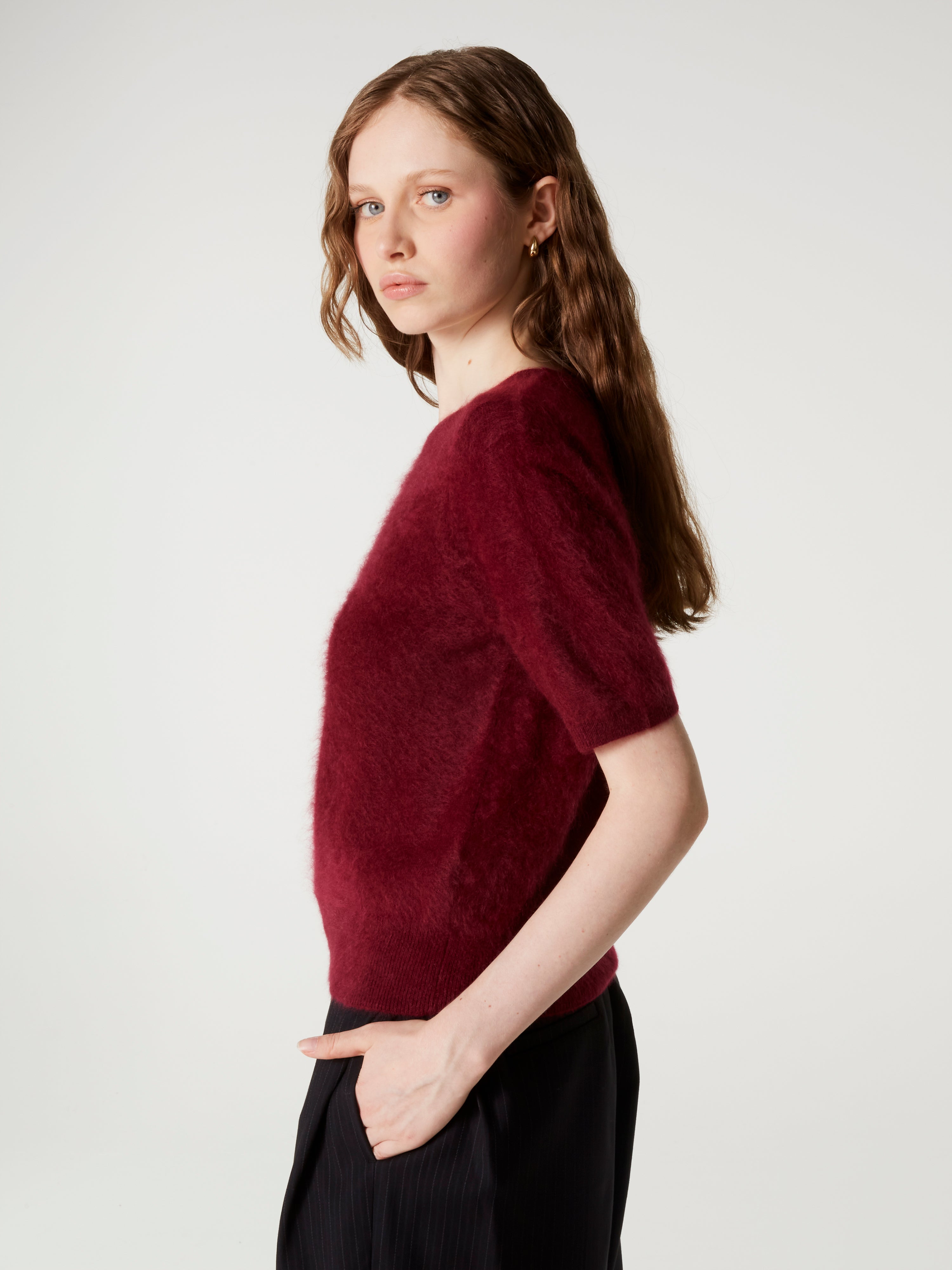absolut-amaya-kaschmir-pullover-kurzarm-damen-burgundy image 3