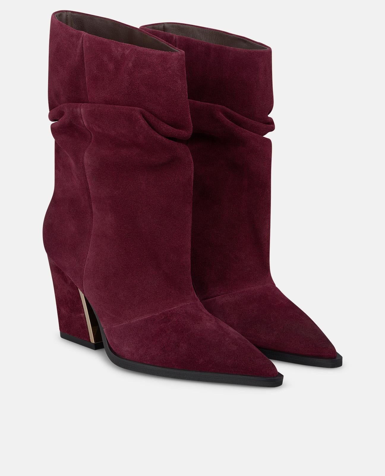 alma-en-pena-stiefeletten-bordeaux-wildleder-peep-toe-4-cm image 2