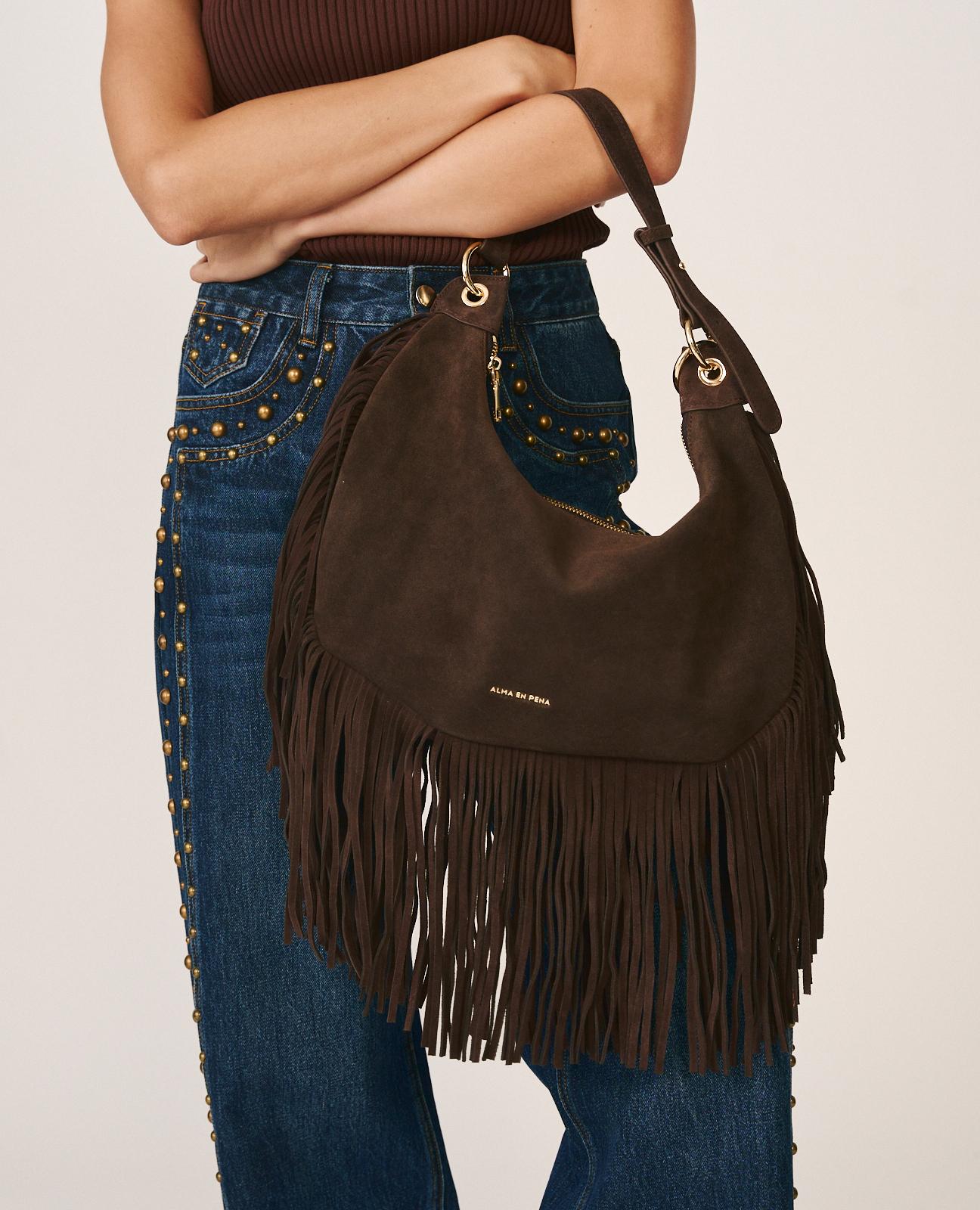 alma-en-pena-half-moon-leather-bag-halbmond-tasche-braun-mit-fransen image 4
