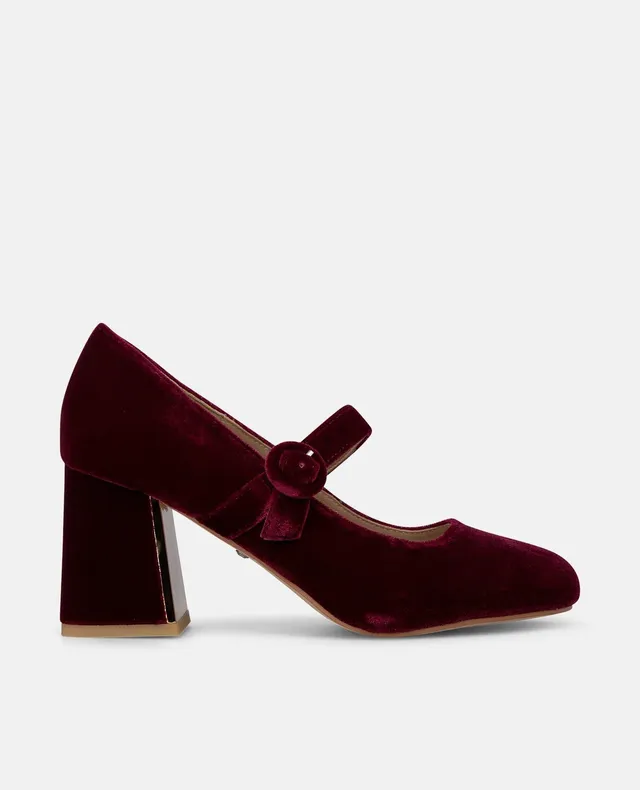 alma-en-pena-velvet-damen-pumps-samt-bordeaux-7-cm-mit-schnalle image 1
