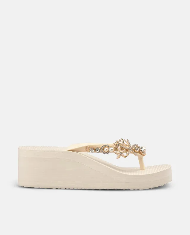 alma-en-pena-beach-sandal-plateau-zehentrenner-wei-mit-strass-5-5-cm image 1