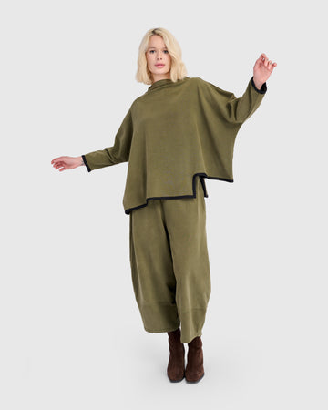 alembika-haze-pullover-olive-oversize-pullover-aus-baumwolle image 2