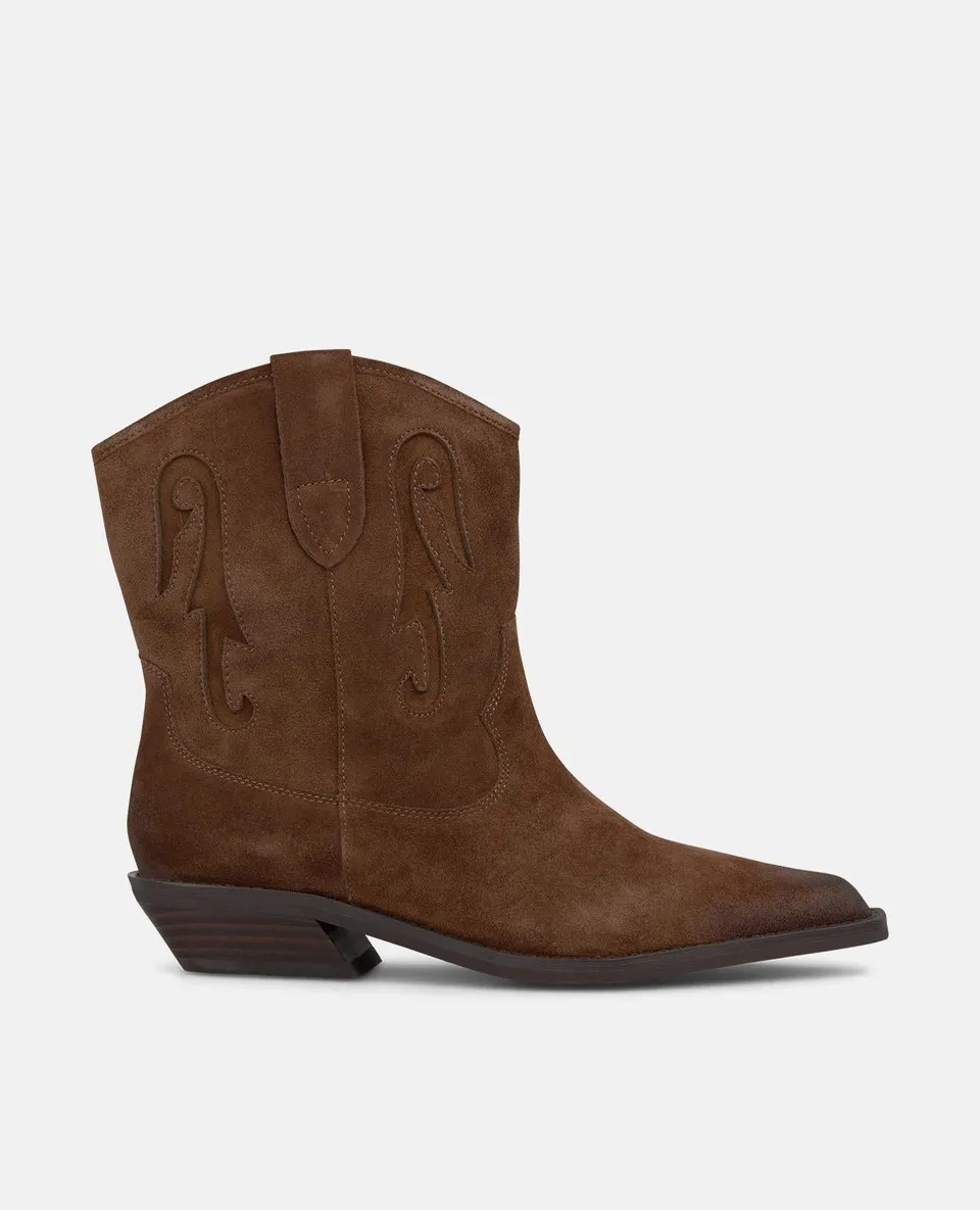 alma-en-pena-suede-cowboy-boots-wildleder-stiefeletten-camel-3-5-cm-blockabsatz image 1